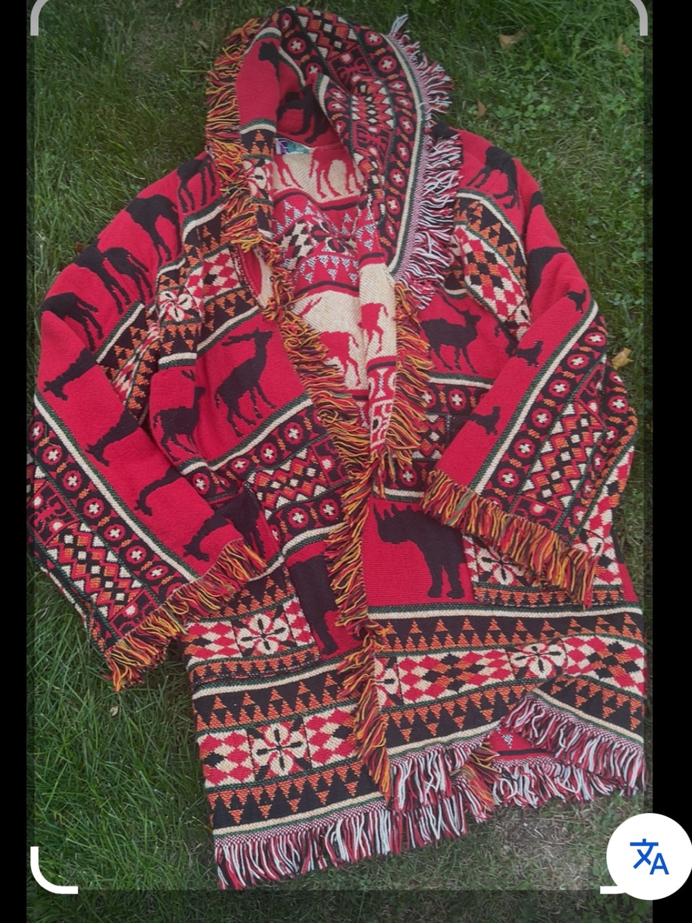Is in the Bag vintage cardigan Red Patterned Men’s Shawl-Collar Sweater Coat